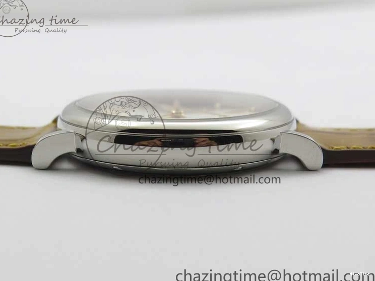 MIROTIME 0515 Durable Portofino 37mm SS V7F 1:1 Best Edition White Dial on Light Brown Leather Strap A 7092
